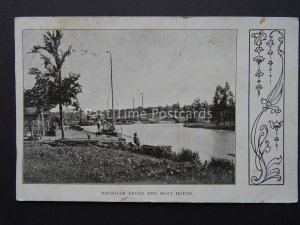 Norfolk WROXHAM BROAD & Boat House c1905 Postcard