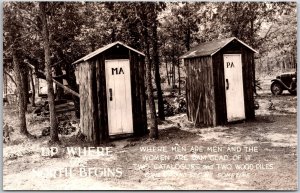 Up Where The North Begins Two Catalouges And Two Wood Piles Real RPPC Postcard