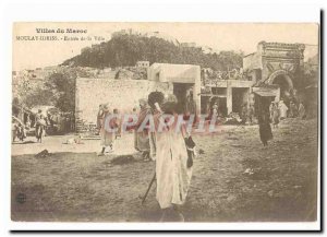 Morocco Old Postcard Moulay Idriss Entrance of the city (very animated)