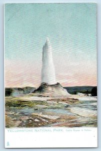 Yellowstone National Park WY Postcard Caste Geyser In Action Tuck c1905 Antique