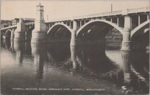 Postcard Haverhill Bradford Bridge Merrimack River Haverhill MA