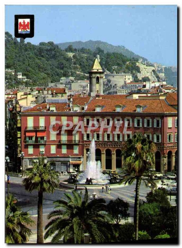 Nice Modern Postcard Partial view of the Place Massena The colluen the castle