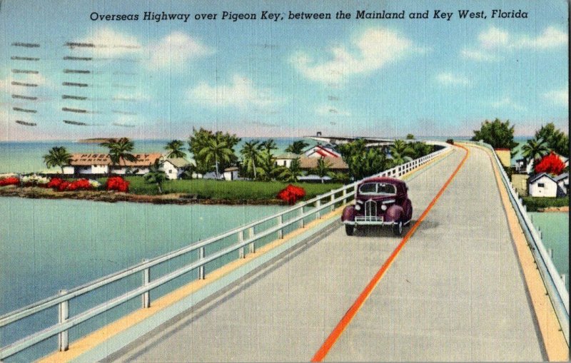 Overseas Highway Pigeon Key Florida Key West Vintage Postcard Standard View Card 