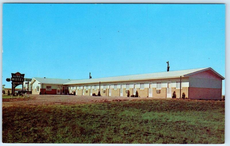 KENNEBEC, South Dakota  SD   Roadside  KING'S MOTEL  ca 1950s-60s   Postcard