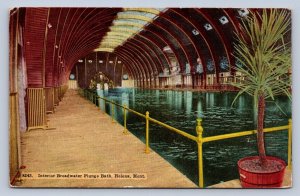 J92/ Helena Montana Postcard c1910 Broadwater Plunge Bath Interior 34