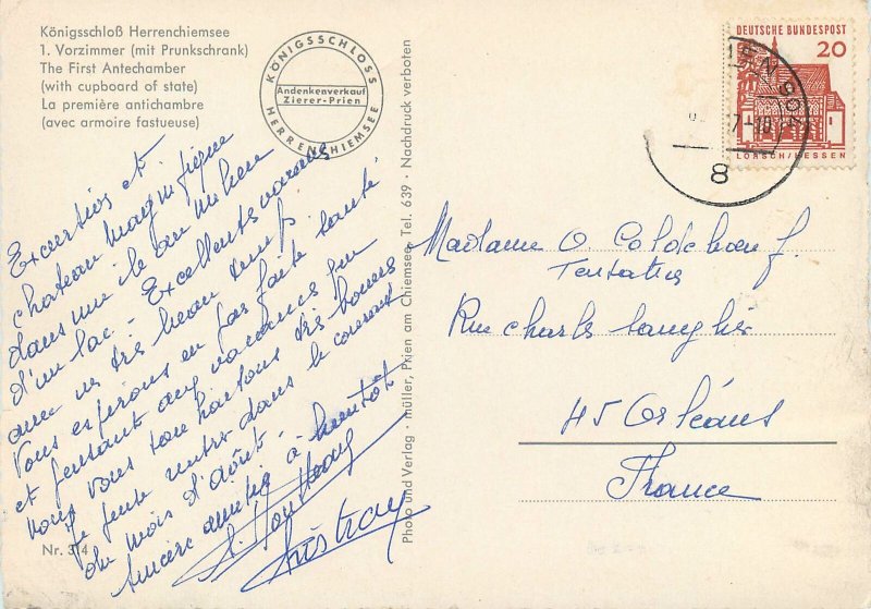 Germany Post card Herrenchiemsee The first Antechamber with cupboard of state