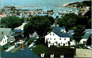 Vtg Rockport Massachusetts MA Harbor View from the Old Slope Chrome Postcard