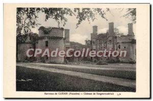 Old Postcard surroundings Cleder Finistere castle Kergournade'ach