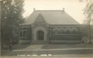 Postcard RPPC New Hampshire Warner Pillsbury Free Library 23-8293