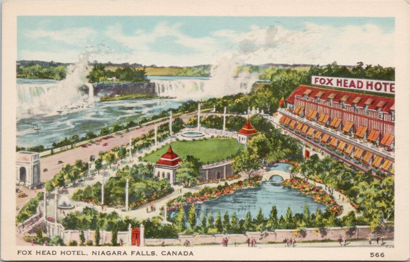 Fox Head Hotel Niagara Falls Ontario Unused FH Leslie 566 Postcard G80