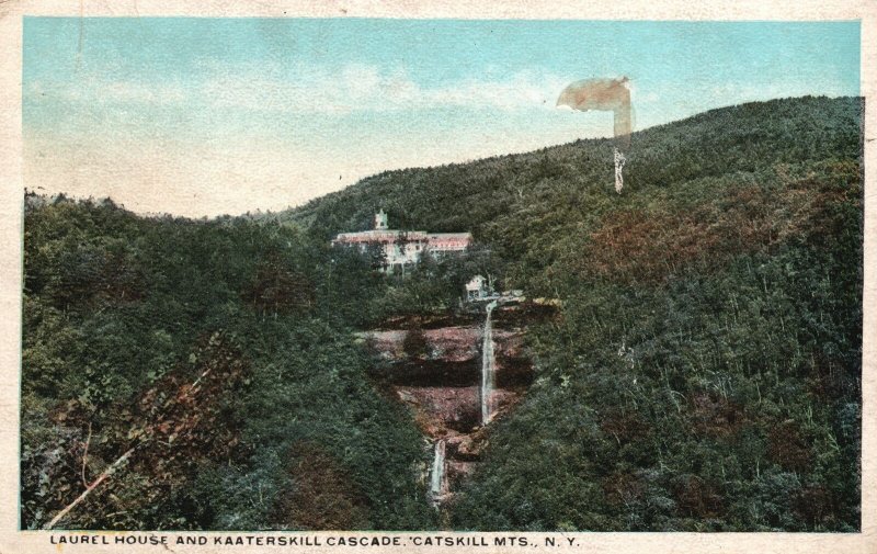 Vintage Postcard 1920's Laurel House and Kaaterskill Cascade Catskill