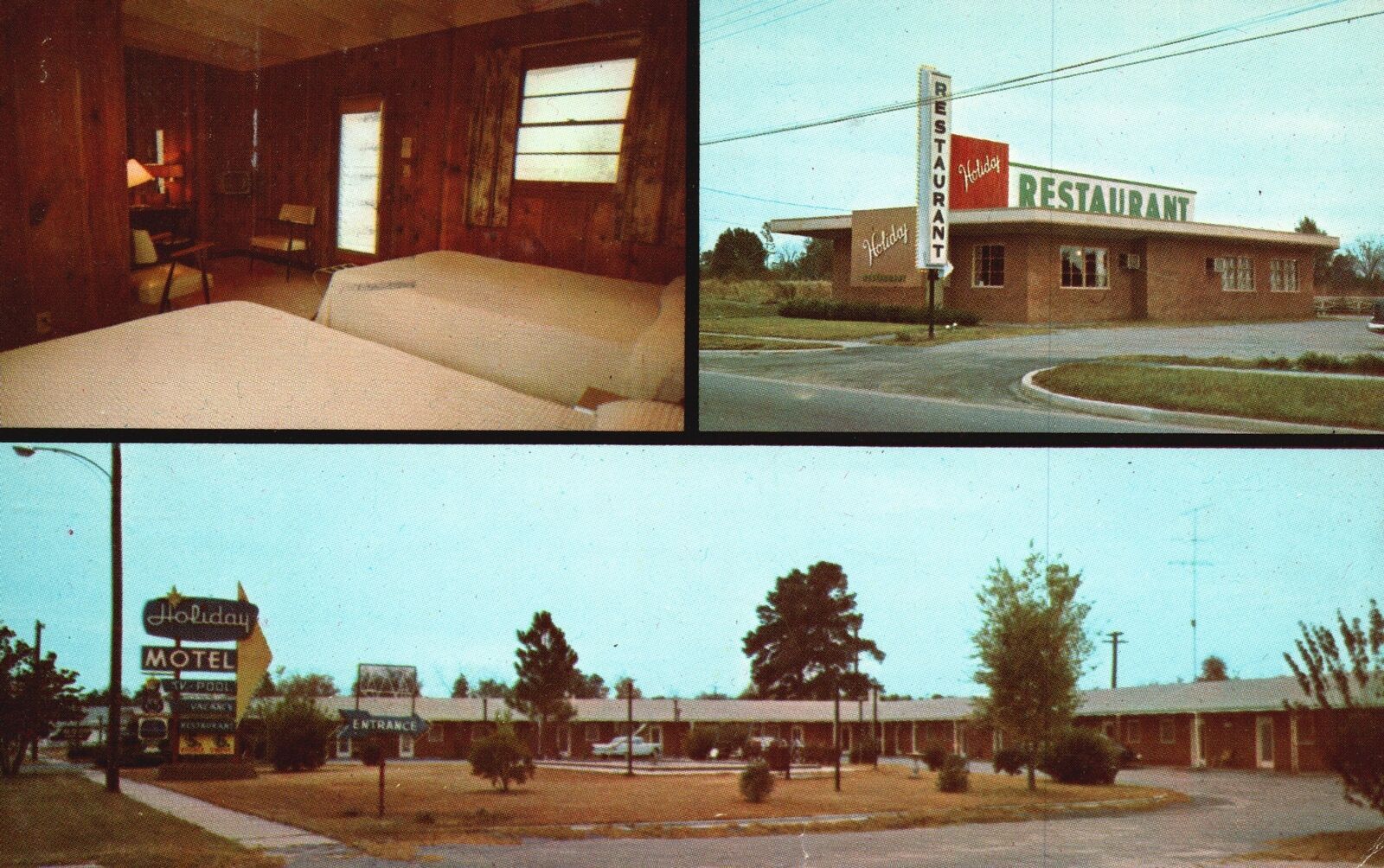 Vintage Postcard 1965 Holiday Motel and Restaurant Bamberg South