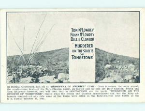 Unused Divided-Back POSTCARD FROM Tombstone Arizona AZ HM5867