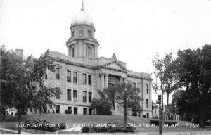 Jackson Minnesota birds eye view Jackson Co Court House real photo pc Z22887