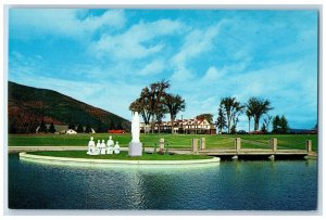 c1950's Family Rosary Pond Shrine of Our Lady of Grace Colebrook NH Postcard