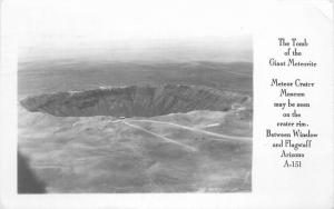 1952  Route 66 WINSLOW FLAGSTAFF ARIZONA Tomb Meteor Crater RPPC postcard 3898