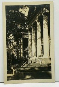 RPPC Large Pillar Buildings Town Real Photo Postcard H12