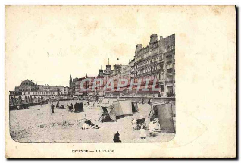 Old Postcard The Ostend Beach