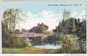 Illinois Chicago The Rustic Bridge and Lagoon In Washington Park Curteich