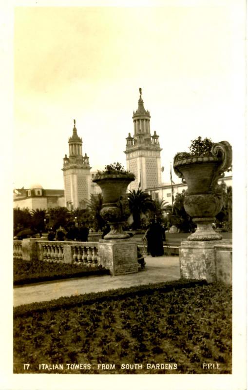 CA - San Francisco. 1915 Pan Pacific Int'l Expo, Italian Towers. *RPPC