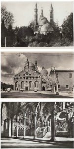 Italy Basilica di Sant'Antonio di Padova lot of 3 photo postcards