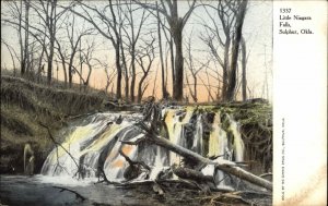 Sulphur Oklahoma OK Little Niagara Falls Waterfall c1910 Vintage Postcard