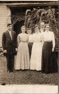 RPPC Edwardian Pretty Ladies Men Old Man 1910 Handsome Young Guy Postcard W14