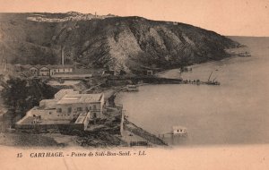 Vintage Postcard Carthage Pointe De Sidi-Bou-Said Aerial View Tunisia