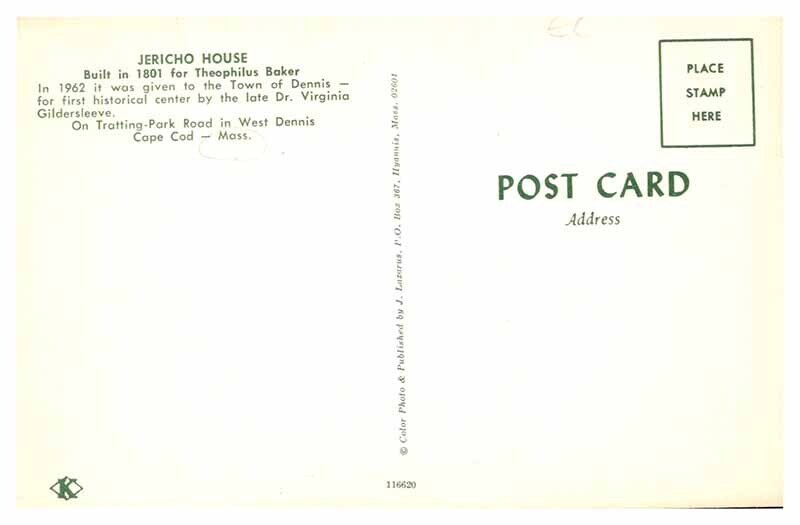 Postcard HOUSE SCENE Cape Cod Massachusetts MA AU6571