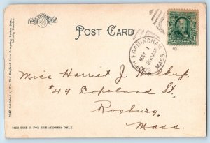 1905 Roxbury Massachusetts Postcard Rustic Bridge Stony Brook Reservation Posted