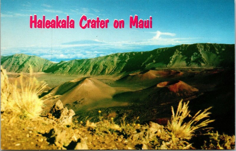 Vtg Haleakala Crater Mauna Kea Mauna Loa Hawaii National Park Maui HI Postcard