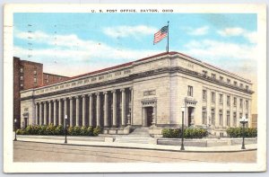 Vintage 1944 Dayton Ohio US Post Office Linen Postcard E.C. Kropp