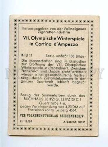 167015 Olympic Winter Games CORTINA d'Ampezzo CIGARETTE card