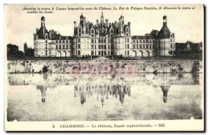 Old Postcard Chambord Castle North Facade