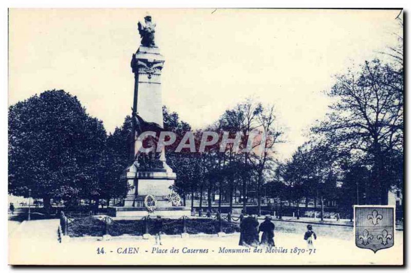 Old Postcard Caen Place Barracks Monument Mobiles 1870 1871