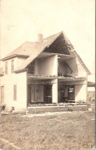 RPPC Tornado Damage? HOME MISSING SIDE After Disaster  ca1910's~1920's Postcard