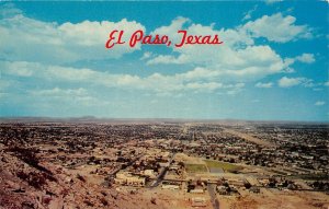 East El Paso Texas 1950-60s Postcard Aerial View With Hueco Mountains