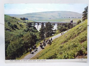 Pony Trekkers at Craig Goch Dam Elan Valley Vintage Postcard