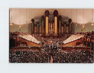 Postcard Interior Of Mormon Tabernacle, Temple Square, Salt Lake City, Utah