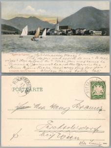 EGERN AM TEGERNSEE BAVARIA GERMANY ANTIQUE POSTCARD w/ stamp