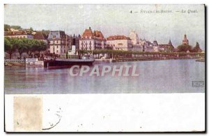 Evian les Bains - Le Quai - Old Postcard