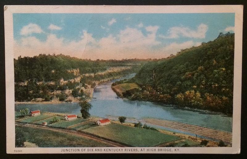 Junction of Dix and Kentucky Rivers, Ky. 1928 Commercial Colortype Co. 70241 