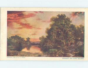 Pre-1907 LONG ISLAND SUNSET SCENE Long Island New York NY hp9339