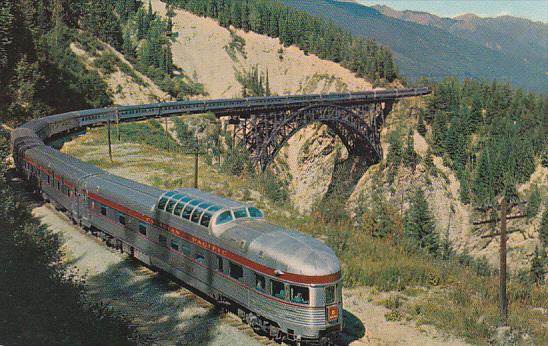 Canada Canadian Pacific Dome Streamliner Train In Canadian Rockies British Co...