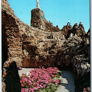 c1960s West Bend, IA Grotto of the Redemption Christian Jesus Flower Bed PC A238