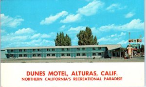 ALTURAS, CA California   DUNES  MOTEL    c1960s  Roadside Modoc County  Postcard