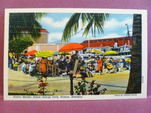 Postcard Bahamas Native Market Prince George Dock Nassau