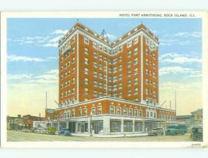 Unused W-Border FORT ARMSTRONG HOTEL Rock Island Illinois IL hr8711