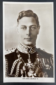 Mint England RPPC Real Picture Postcard HM King George VI