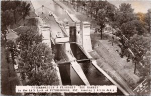 Peterborough ON Ship ' The Maggie' Steamer Lift Lock Ken Wyatt RPPC Postcard E78